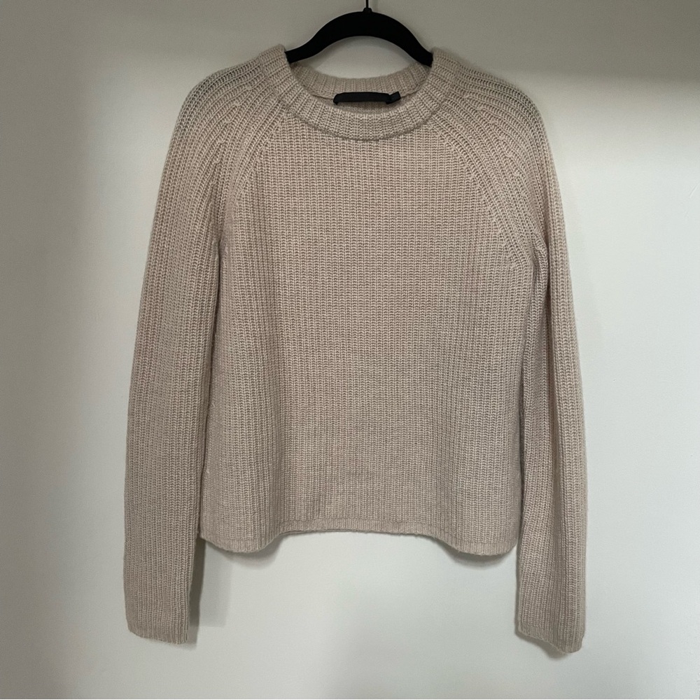 Jenni Kayne Fisherman 100% Cashmere Crewneck Sweater XS Oatmeal - Picture 3 of 6